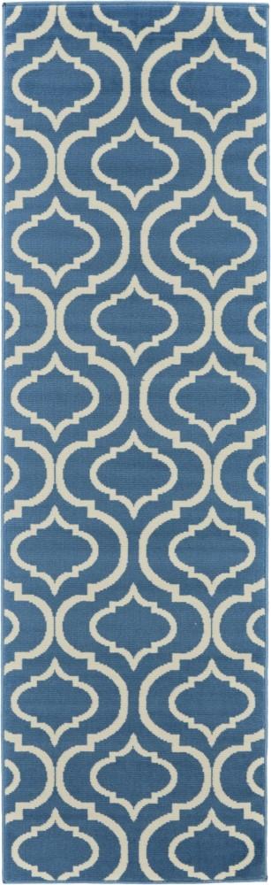 Nourison - Jubilant JUB19 Blue 23in x 73in Low-pile Hallway Rug - JUB19-99446479648 veiw 1