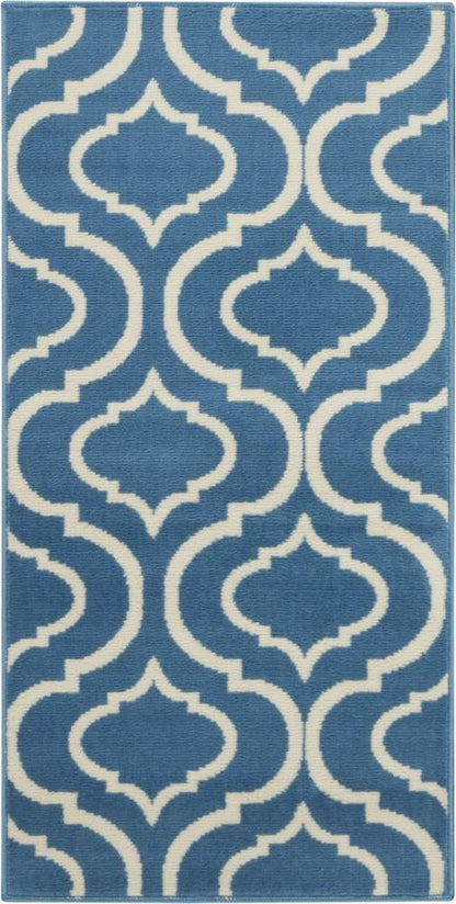 Nourison - Jubilant 2 x 4 Small Blue Trellis Area Rug - JUB19-99446479631 veiw 1