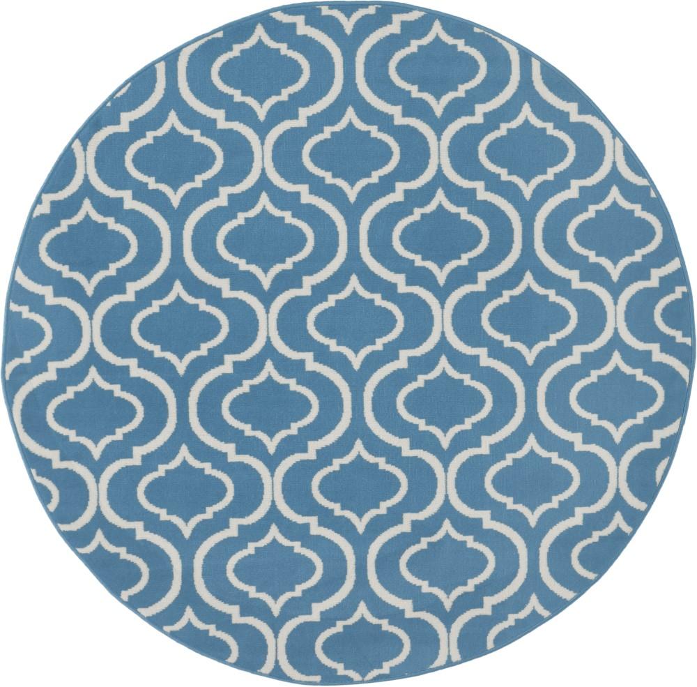 Nourison - Jubilant JUB19 Blue 53in x Round Moroccan Area Rug - JUB19-99446479662 veiw 1