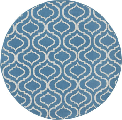 Nourison - Jubilant JUB19 Blue 53in x Round Moroccan Area Rug - JUB19-99446479662 veiw 1
