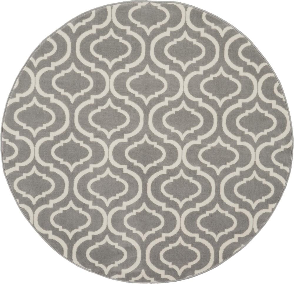 Nourison - Jubilant JUB19 Bone 53in x Round Moroccan Area Rug - JUB19-99446479754 veiw 1