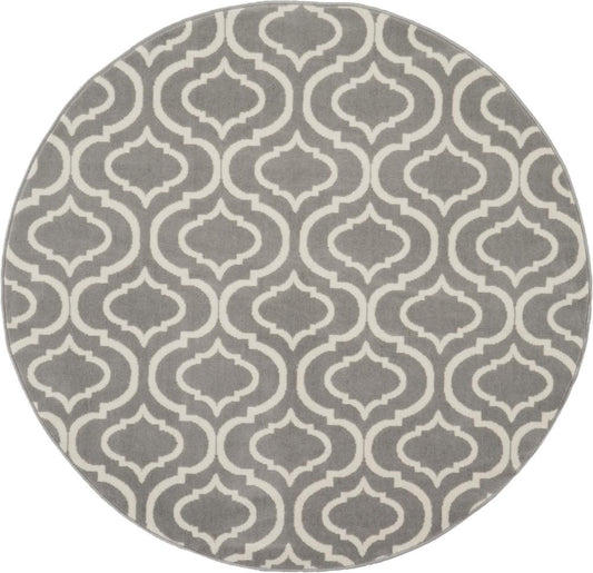 Nourison - Jubilant JUB19 Bone 53in x Round Moroccan Area Rug - JUB19-99446479754 veiw 1
