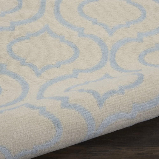 Nourison - Jubilant JUB19 White and Blue 23in x 73in Low-pile Hallway Rug - JUB19-99446479808 veiw 2