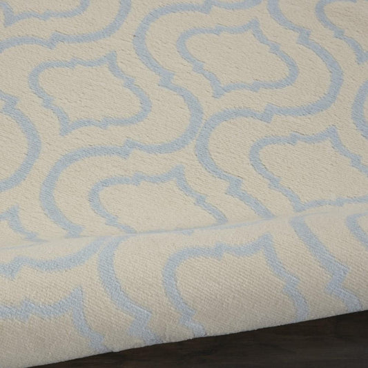 Nourison - Jubilant JUB19 White and Blue 53in x Round Moroccan Area Rug - JUB19-99446479822 veiw 2