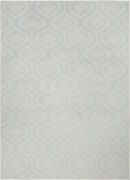 Nourison - Jubilant JUB19 White and Blue 6x9 Moroccan Area Rug - JUB19-99446479853 veiw 1