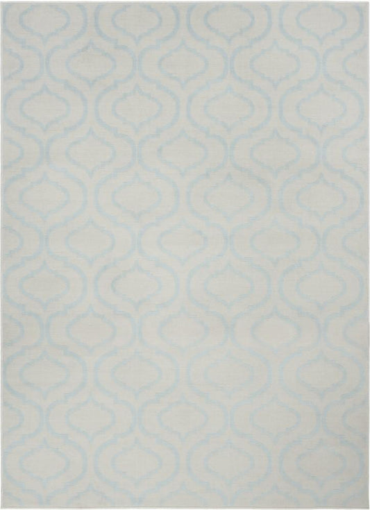 Nourison - Jubilant JUB19 White and Blue 6x9 Moroccan Area Rug - JUB19-99446479853 veiw 1