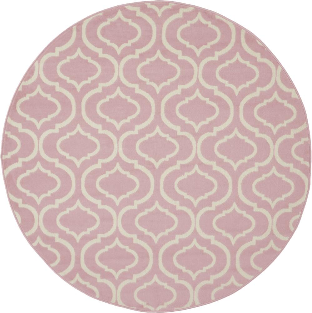 Nourison - Jubilant JUB19 Pink 53in x Round Moroccan Area Rug - JUB19-99446479914 veiw 1