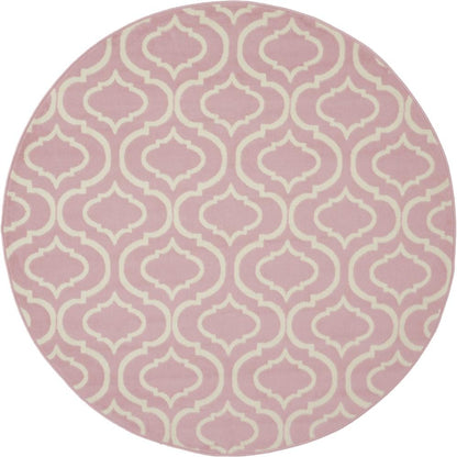 Nourison - Jubilant JUB19 Pink 53in x Round Moroccan Area Rug - JUB19-99446479914 veiw 1