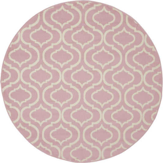Nourison - Jubilant JUB19 Pink 53in x Round Moroccan Area Rug - JUB19-99446479914 veiw 1