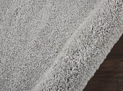 Nourison - Malibu Shag MSG01 Silver Grey 4 x Round Area Rug - MSG01-99446397447_CLOSEOUT veiw 2