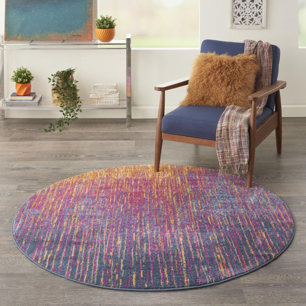 Nourison - Passion PSN09 Multicolor 53in x Round Colorful Area Rug - PSN09-99446741899 veiw 2