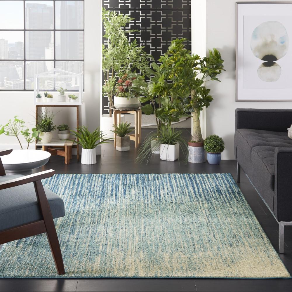 Nourison - Passion 53in x 73in Navy Light Blue Area Rug - PSN09-99446477231 veiw 2