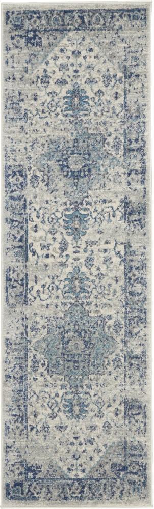 Nourison - Tranquil TRA06 Navy Blue and White 23in x 73in Hallway Rug - TRA06-99446485526 veiw 1
