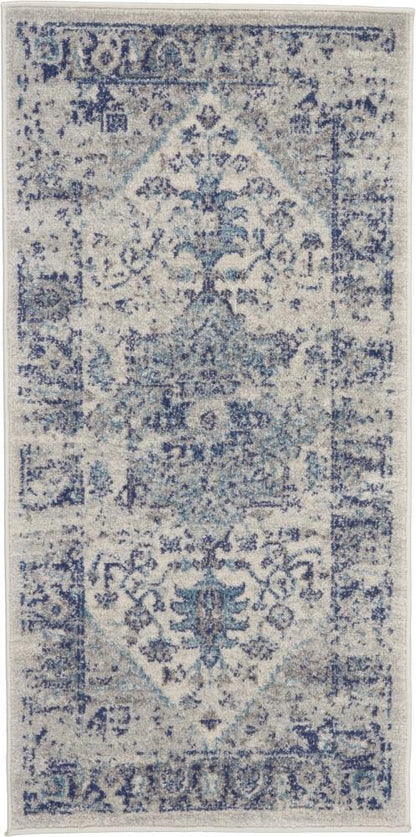 Nourison - Tranquil 2x4 Navy Blue and White Persian Small Rug - TRA06-99446485502 veiw 1