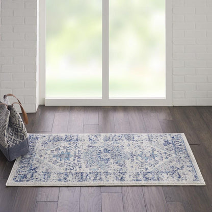 Nourison - Tranquil 2x4 Navy Blue and White Persian Small Rug - TRA06-99446485502 veiw 2