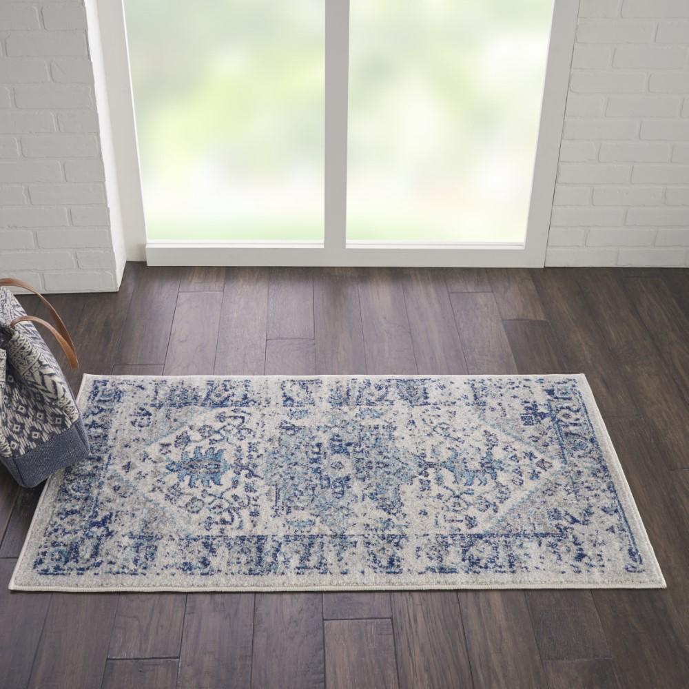 Nourison - Tranquil 2x4 Navy Blue and White Persian Small Rug - TRA06-99446485502 veiw 3