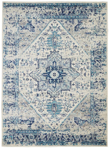 Nourison - Tranquil TRA06 Navy Blue and White 6x9 Persian Area Rug - TRA06-99446485571 veiw 1