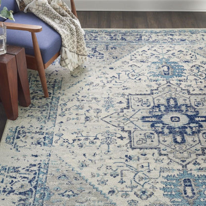 Nourison - Tranquil TRA06 Navy Blue and White 8 x 10 Oversized Rug - TRA06-99446485588 veiw 3