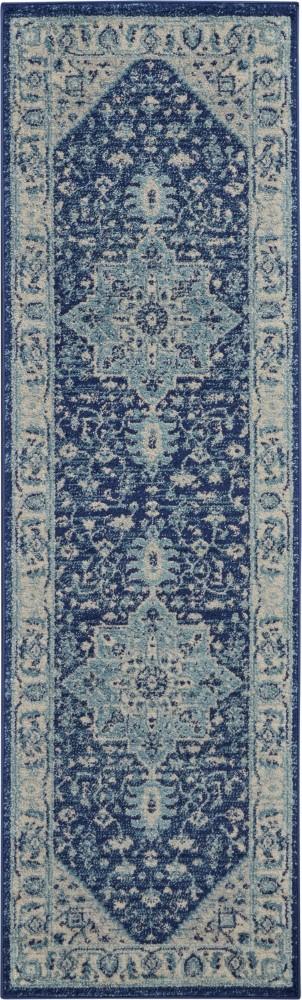 Nourison - Tranquil TRA06 Blue and White 23in x 73in Hallway Rug - TRA06-99446485250 veiw 1
