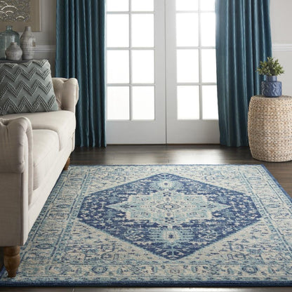 Nourison - Tranquil TRA06 Blue and White 53in x 73in Persian Area Rug - TRA06-99446485281 veiw 2