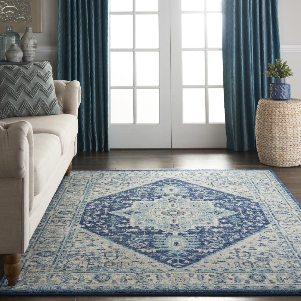 Nourison - Tranquil TRA06 Blue and White 6x9 Persian Area Rug - TRA06-99446485298 veiw 2