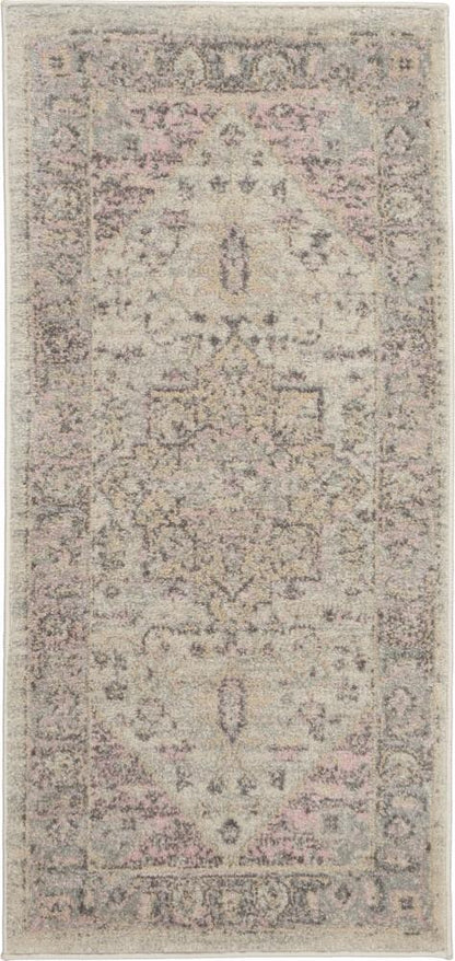 Nourison - Tranquil 2x4 Pink and Beige Kashan Small Rug - TRA06-99446485403 veiw 1