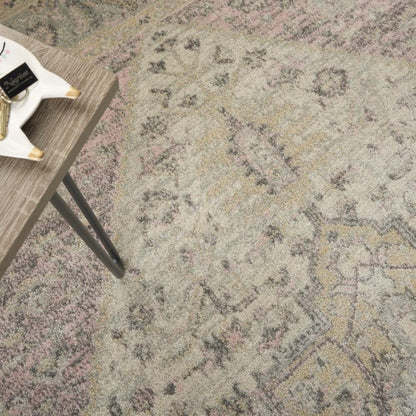 Nourison - Tranquil TRA06 Pink and Beige 4x6 Kashan Area Rug - TRA06-99446485434 veiw 3