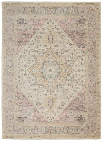 Nourison - Tranquil TRA06 Pink and Beige 6x9 Kashan Area Rug - TRA06-99446485465 veiw 1