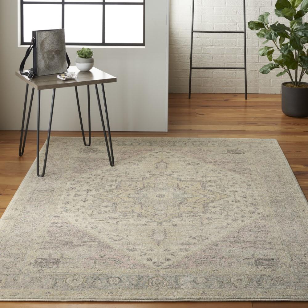 Nourison - Tranquil TRA06 Pink and Beige 6x9 Kashan Area Rug - TRA06-99446485465 veiw 2