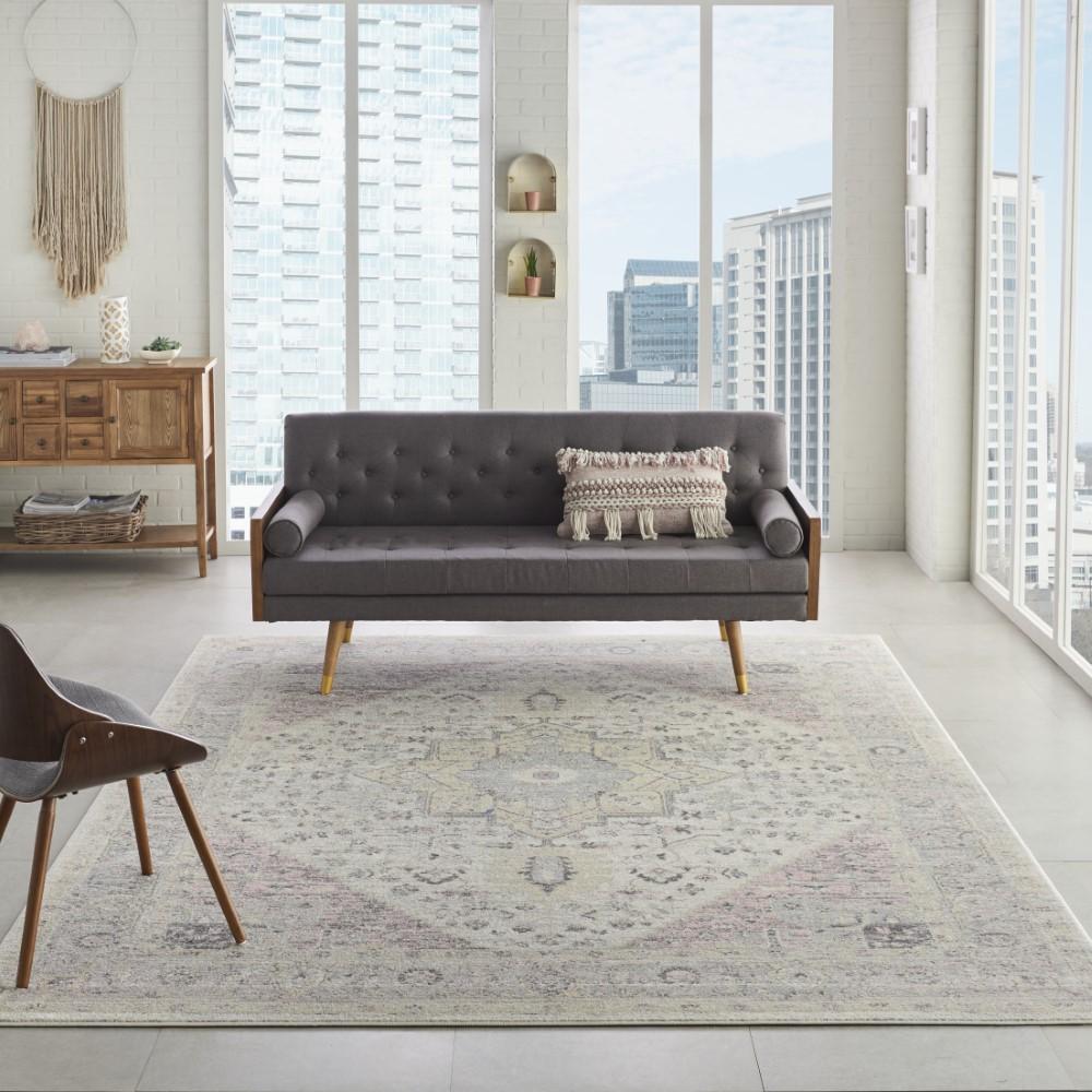 Nourison - Tranquil TRA06 Pink and Beige 8x10 Large Rug - TRA06-99446485472 veiw 2
