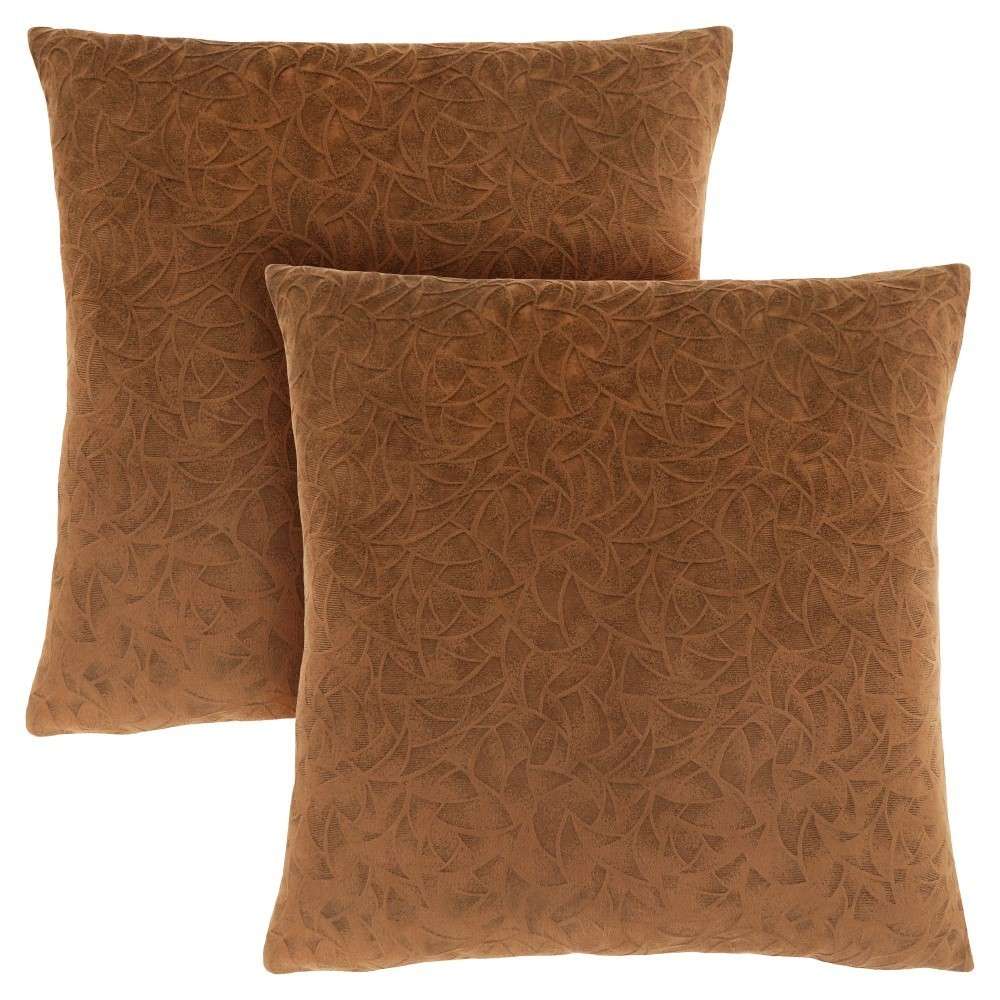 Monarch Specialties - Pillows, (Set of 2) 18 X 18 Square, Insert Included, Decorative Throw, Accent, Sofa, Couch, Bedroom, Polyester, Hypoallergenic, Brown, Modern - I-9269 veiw 1