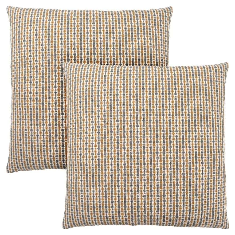 Monarch Specialties - Pillows, (Set of 2) 18 X 18 Square, Insert Included, Decorative Throw, Accent, Sofa, Couch, Bedroom, Polyester, Hypoallergenic, Gold, Grey, Modern - I-9235 veiw 1