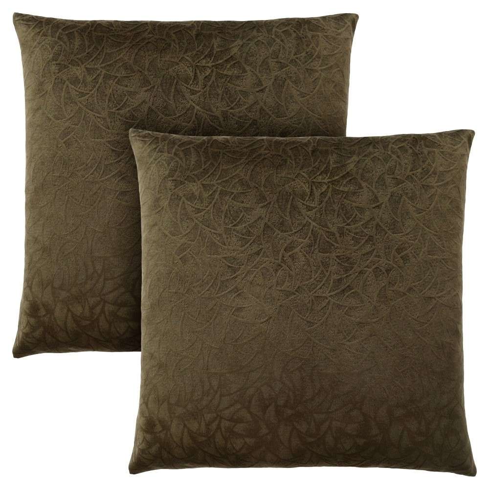 Monarch Specialties - Pillows, (Set of 2) 18 X 18 Square, Insert Included, Decorative Throw, Accent, Sofa, Couch, Bedroom, Polyester, Hypoallergenic, Green, Modern - I-9263 veiw 1