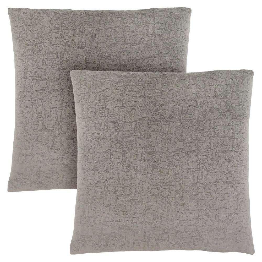 Monarch Specialties - Pillows, (Set of 2) 18 X 18 Square, Insert Included, Decorative Throw, Accent, Sofa, Couch, Bedroom, Polyester, Hypoallergenic, Grey, Modern - I-9273 veiw 1