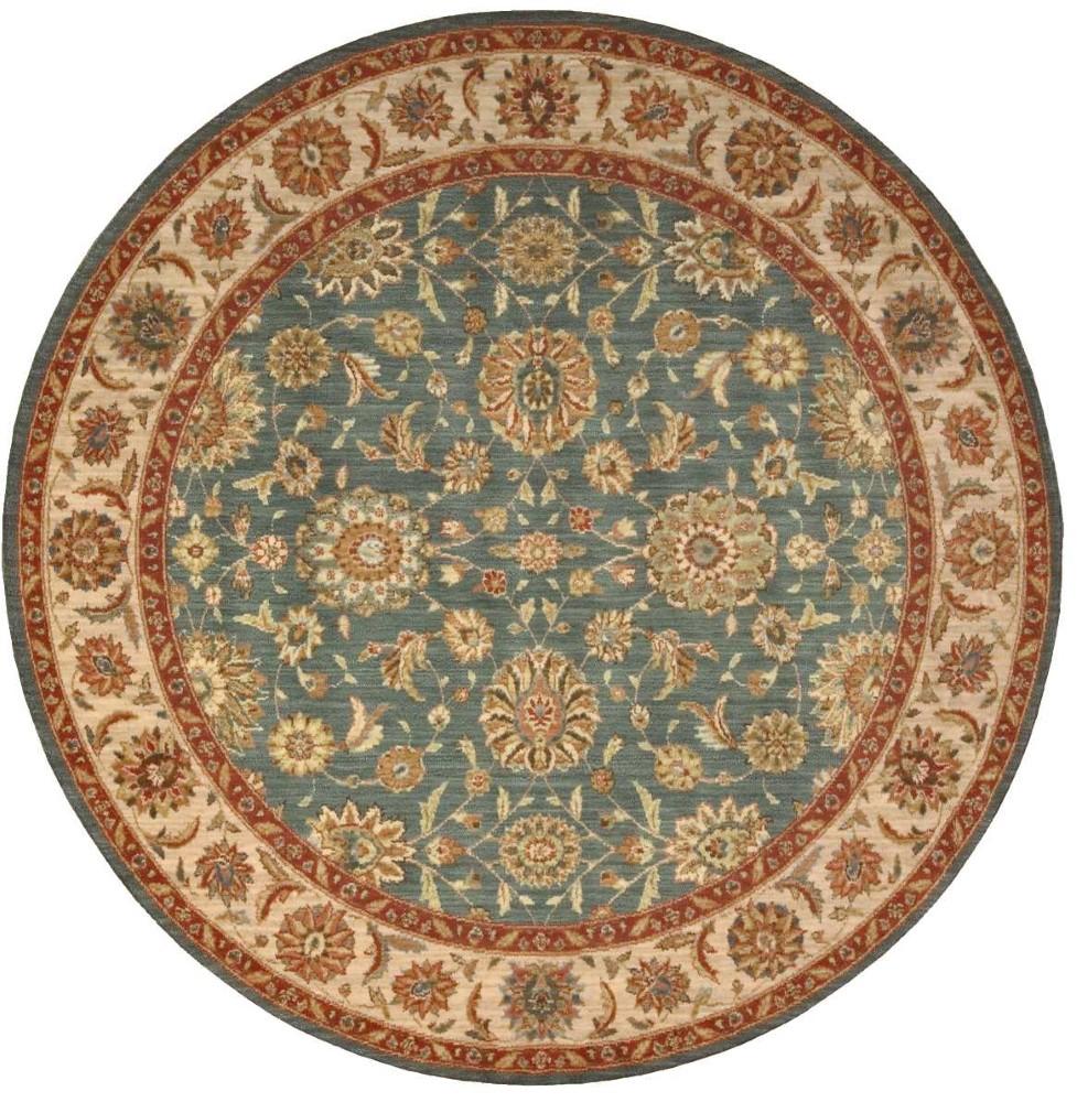 Nourison - Living Treasures LI05 Blue 510in x Round Area Rug - LI05-99446673343_CLOSEOUT veiw 1