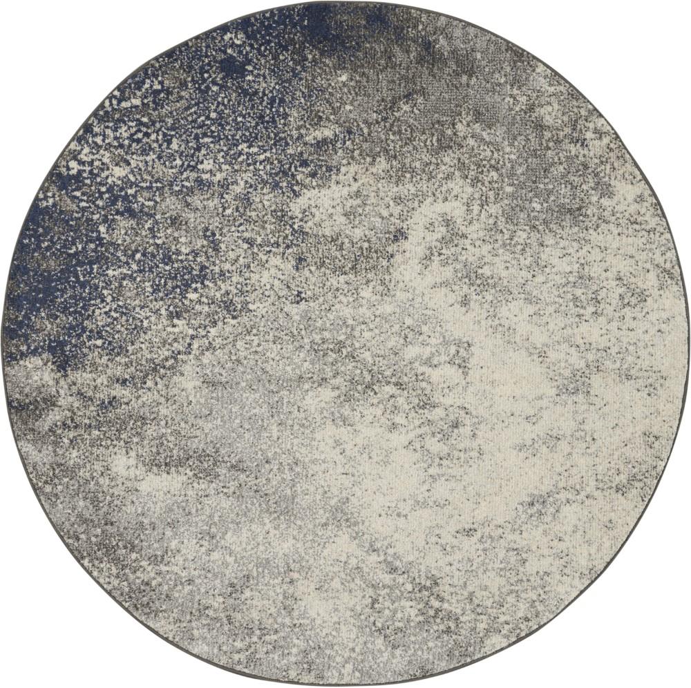 Nourison - Passion 53in x Round Charcoal and Ivory Area Rug - PSN10-99446734501 veiw 1