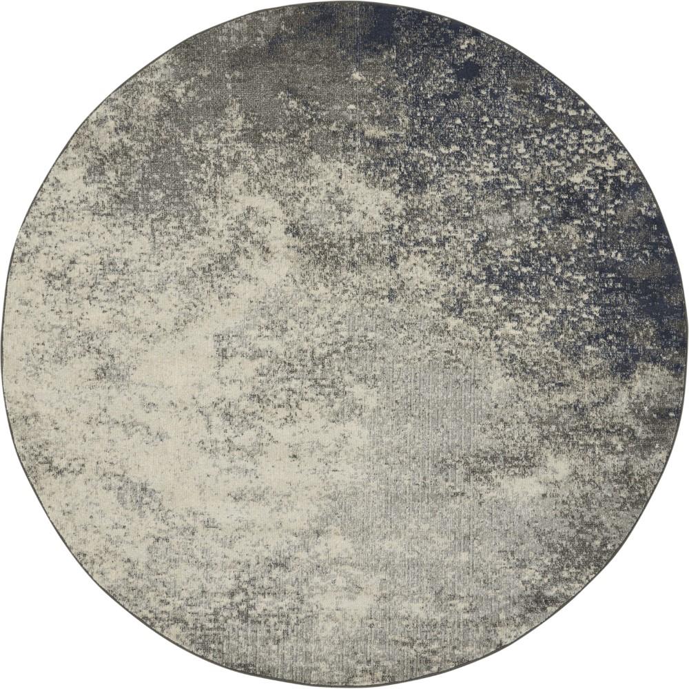 Nourison - Passion 8 x Round Charcoal and Ivory Area Rug - PSN10-99446734518 veiw 1
