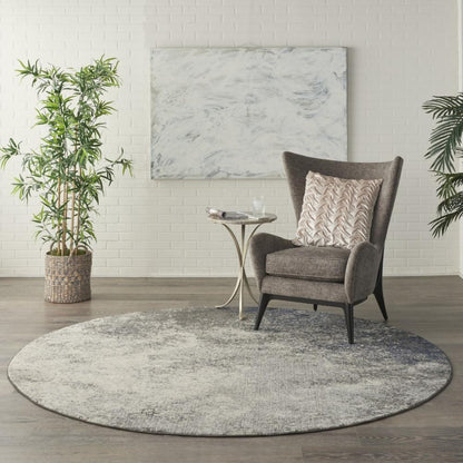 Nourison - Passion 8 x Round Charcoal and Ivory Area Rug - PSN10-99446734518 veiw 2