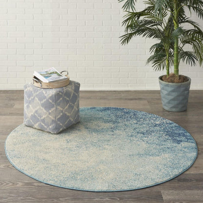 Nourison - Passion 4 x Round Navy Light Blue Area Rug - PSN10-99446734600 veiw 2