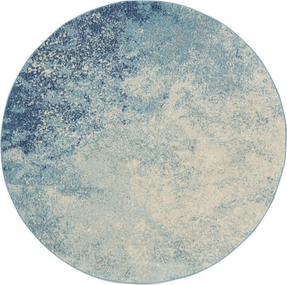 Nourison - Passion 53in x Round Navy Light Blue Area Rug - PSN10-99446734617 veiw 1