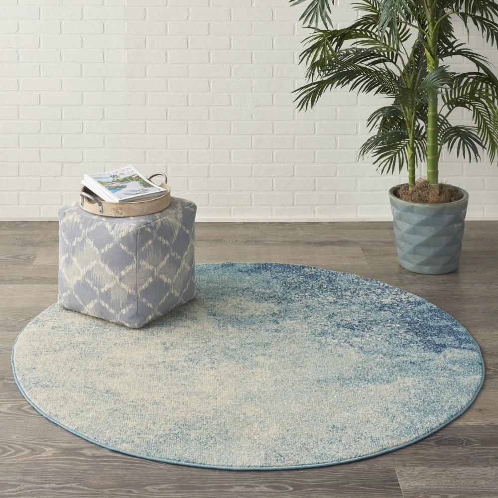 Nourison - Passion 53in x Round Navy Light Blue Area Rug - PSN10-99446734617 veiw 2