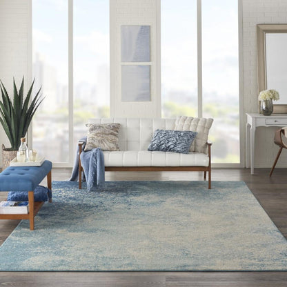 Nourison - Passion 8 x 10 Navy Light Blue Area Rug - PSN10-99446734594 veiw 2