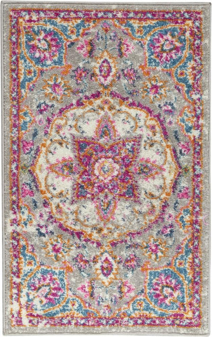 Nourison - Passion Bohemian 110in x 210in Bone Multi Colored Area Rug - PSN22-99446717498 veiw 1