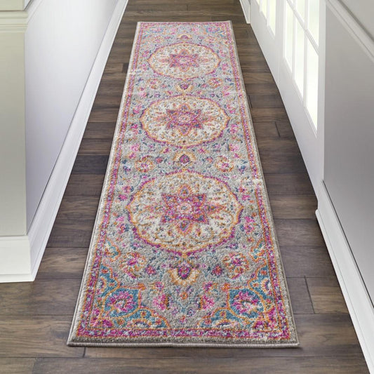Nourison - Passion Bohemian 110in x 6 Bone Multi Colored Area Rug - PSN22-99446717573 - CLOSEOUT veiw 2