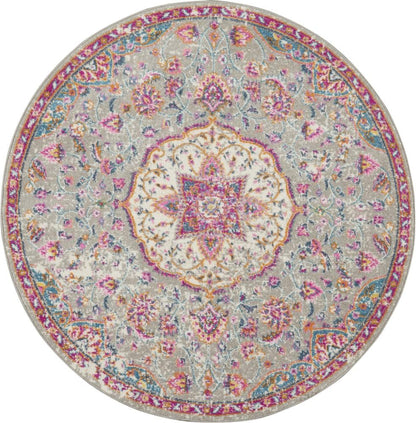 Nourison - Passion Bohemian Bone Multi Colored 4 x ROUND Area Rug - PSN22-99446717689 veiw 1