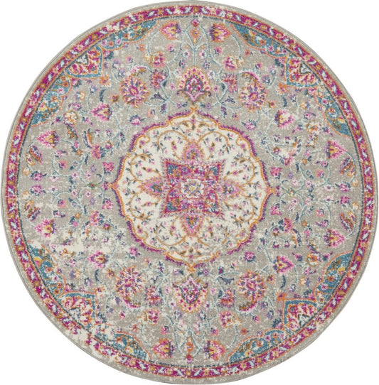 Nourison - Passion Bohemian Bone Multi Colored 4 x ROUND Area Rug - PSN22-99446717689 veiw 1