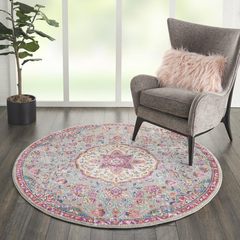 Nourison - Passion Bohemian Bone Multi Colored 4 x ROUND Area Rug - PSN22-99446717689 veiw 2