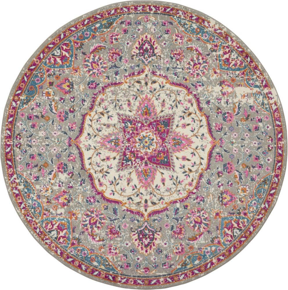 Nourison - Passion Bohemian Bone Multi Colored 8 x ROUND Area Rug - PSN22-99446717863 veiw 1
