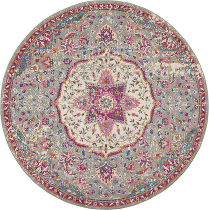 Nourison - Passion Bohemian Bone Multi Colored 8 x ROUND Area Rug - PSN22-99446717863 veiw 1