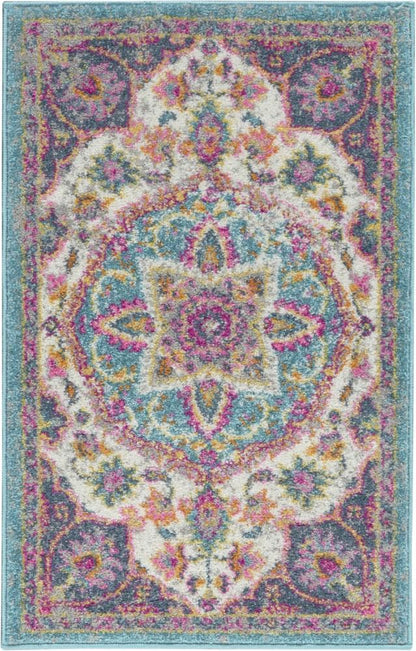 Nourison - Passion Bohemian 110in x 210in Ivory Multi Colored Area Rug - PSN22-99446717511 veiw 1